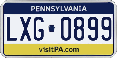 PA license plate LXG0899