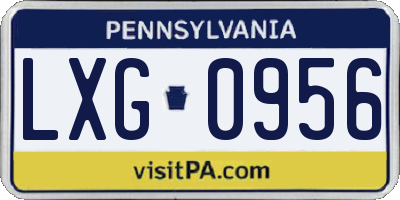 PA license plate LXG0956