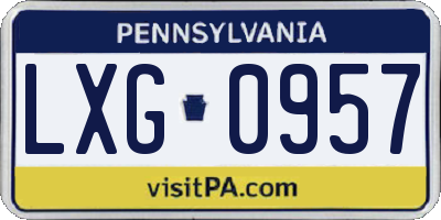 PA license plate LXG0957