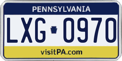 PA license plate LXG0970