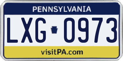 PA license plate LXG0973