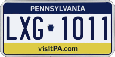 PA license plate LXG1011