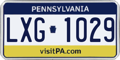 PA license plate LXG1029