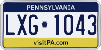 PA license plate LXG1043