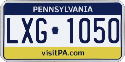PA license plate LXG1050
