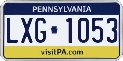 PA license plate LXG1053