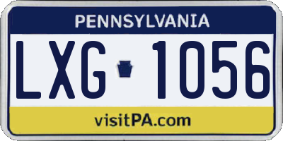 PA license plate LXG1056