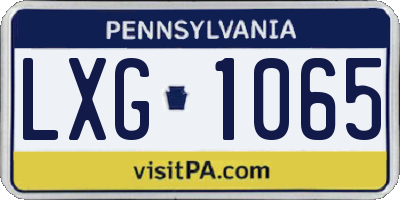 PA license plate LXG1065