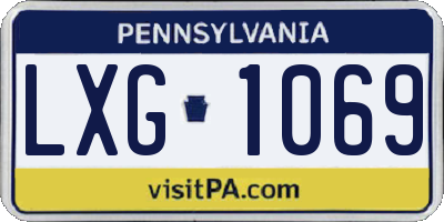 PA license plate LXG1069