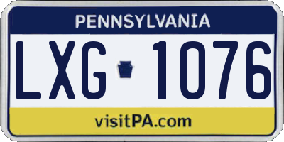 PA license plate LXG1076