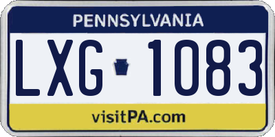 PA license plate LXG1083