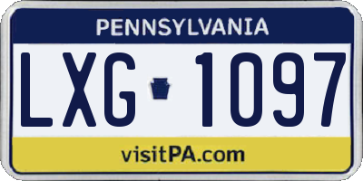 PA license plate LXG1097