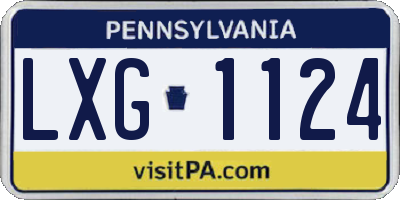 PA license plate LXG1124