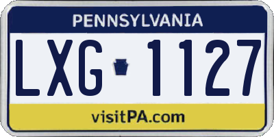 PA license plate LXG1127