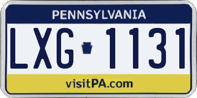PA license plate LXG1131