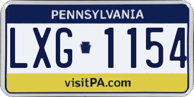 PA license plate LXG1154