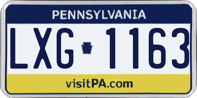 PA license plate LXG1163