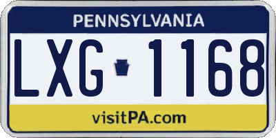 PA license plate LXG1168