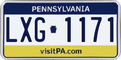 PA license plate LXG1171