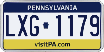 PA license plate LXG1179