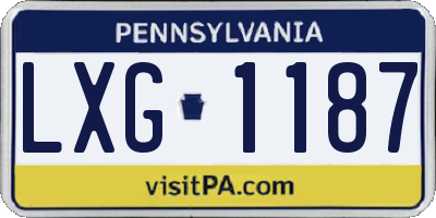 PA license plate LXG1187