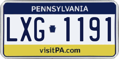 PA license plate LXG1191