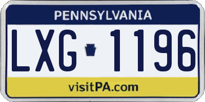 PA license plate LXG1196