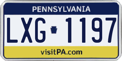 PA license plate LXG1197