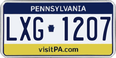 PA license plate LXG1207