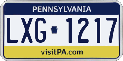 PA license plate LXG1217