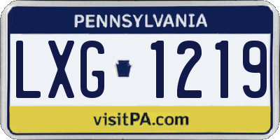 PA license plate LXG1219