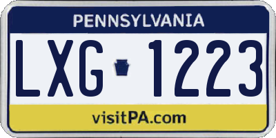 PA license plate LXG1223