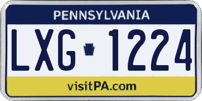 PA license plate LXG1224