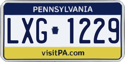 PA license plate LXG1229
