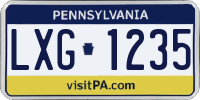 PA license plate LXG1235