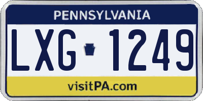 PA license plate LXG1249