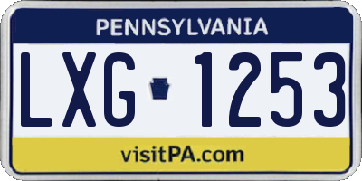 PA license plate LXG1253
