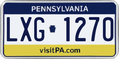 PA license plate LXG1270