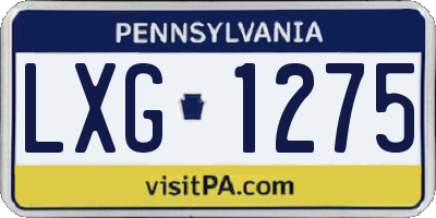 PA license plate LXG1275
