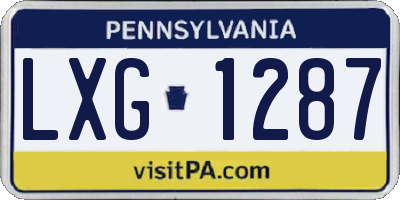 PA license plate LXG1287