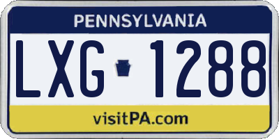 PA license plate LXG1288