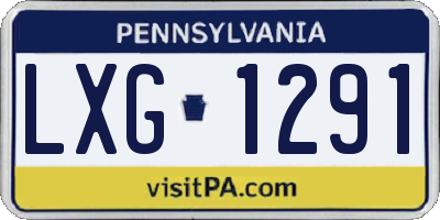 PA license plate LXG1291