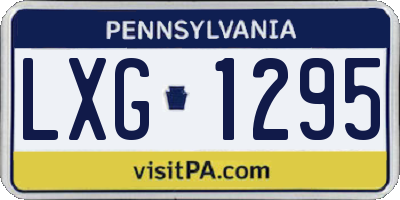 PA license plate LXG1295