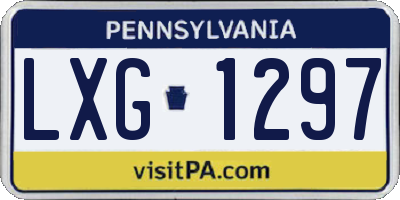 PA license plate LXG1297