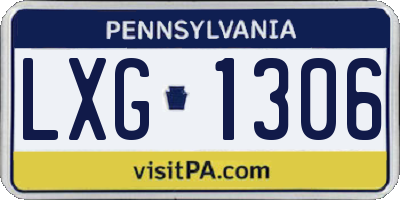 PA license plate LXG1306