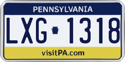 PA license plate LXG1318