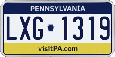 PA license plate LXG1319