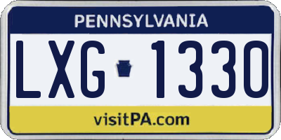 PA license plate LXG1330