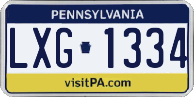 PA license plate LXG1334