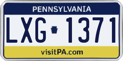PA license plate LXG1371